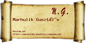 Marhulik Gusztáv névjegykártya